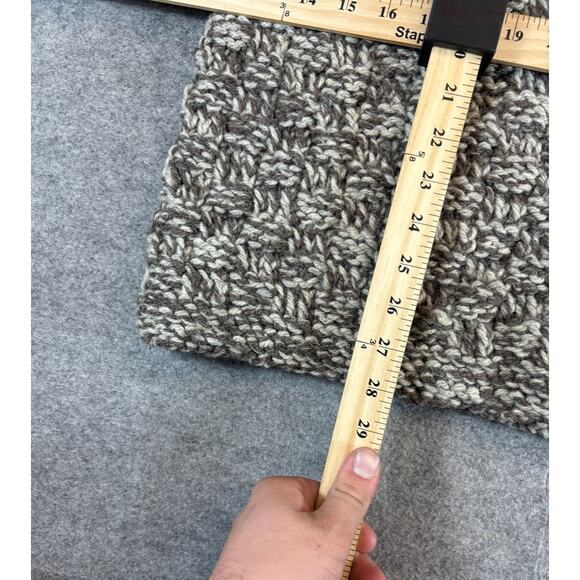 Vintage Y2K Turtleneck Sweater Mens XL Gray Chunky Knit Winter Pullover Cozy - Picture 4 of 7